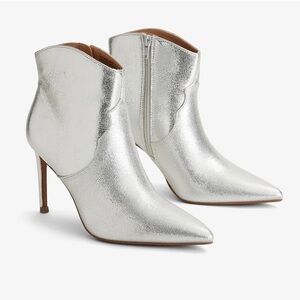 EXPRESS POINTY TOE METALLIC ANKLE BOOTS